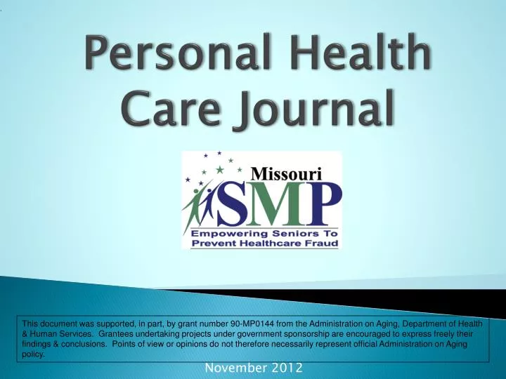 personal health care journal