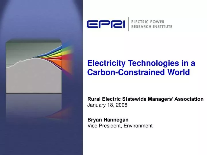 electricity technologies in a carbon constrained world