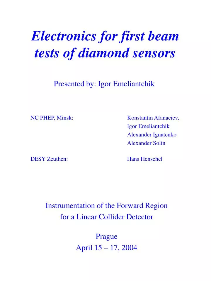 electronics for first beam tests of diamond sensors