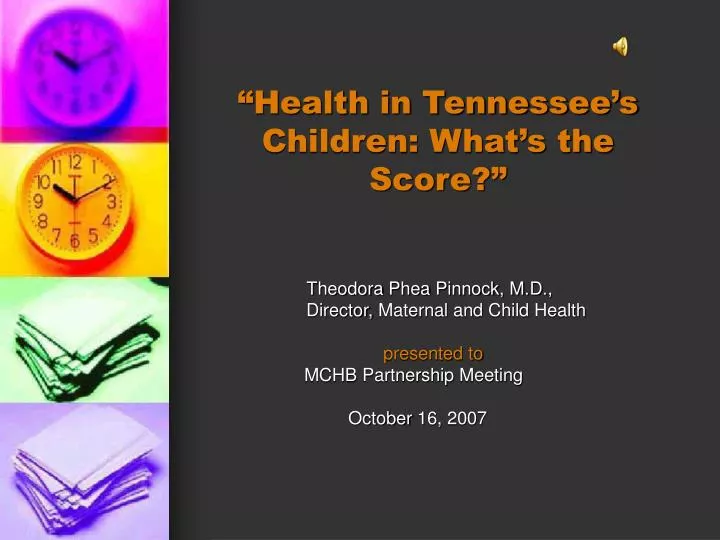 health in tennessee s children what s the score