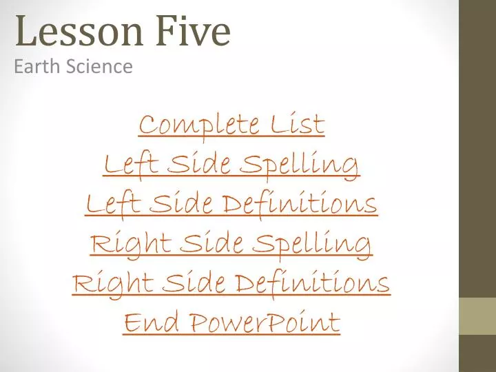 lesson five