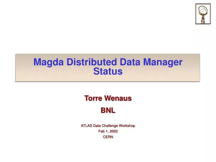 magda distributed data manager status