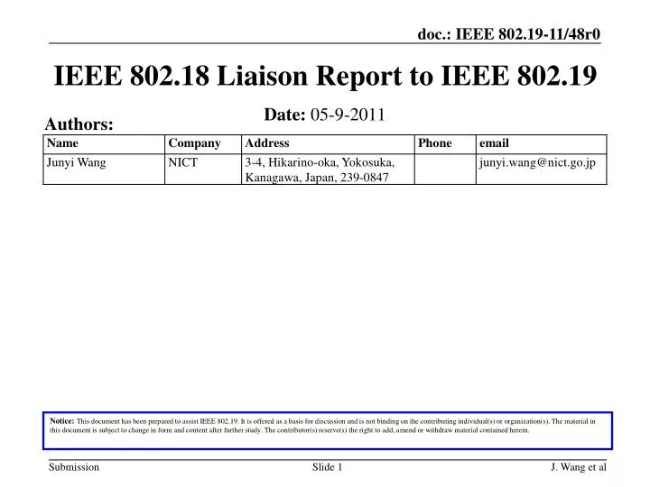 ieee 802 18 liaison report to ieee 802 19