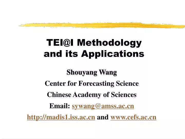 tei@i methodology and its applications