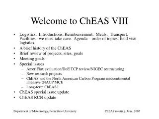 Welcome to ChEAS VIII