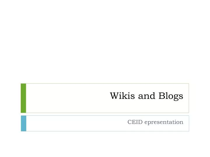 wikis and blogs