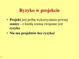 ryzyko w projekcie