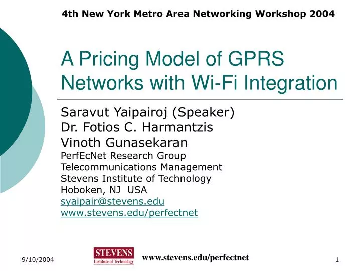 a pricing model of gprs networks with wi fi integration