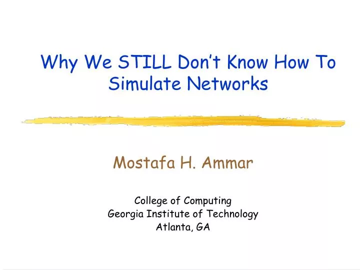 why we still don t know how to simulate networks