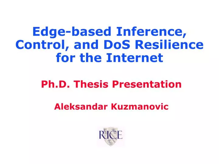 edge based inference control and dos resilience for the internet