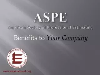 ASPE American Society of Professional Estimating