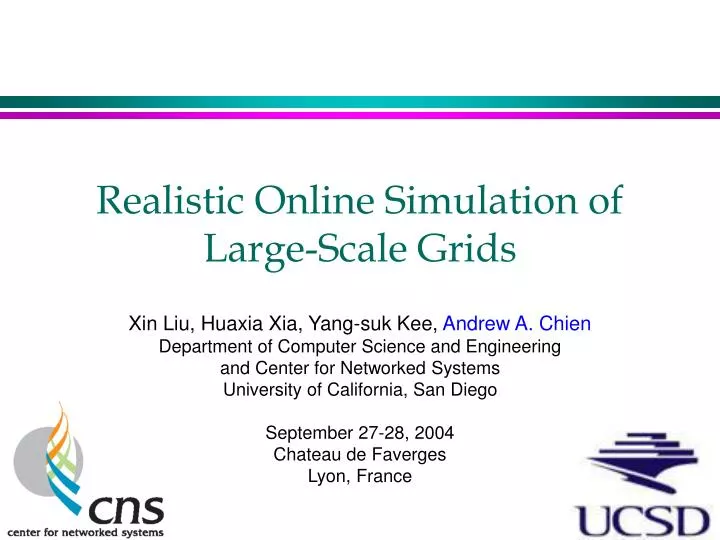 realistic online simulation of large scale grids