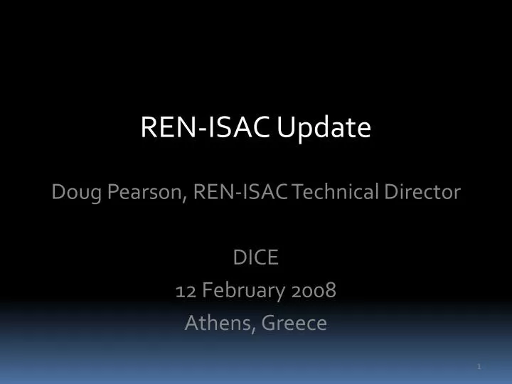 ren isac update