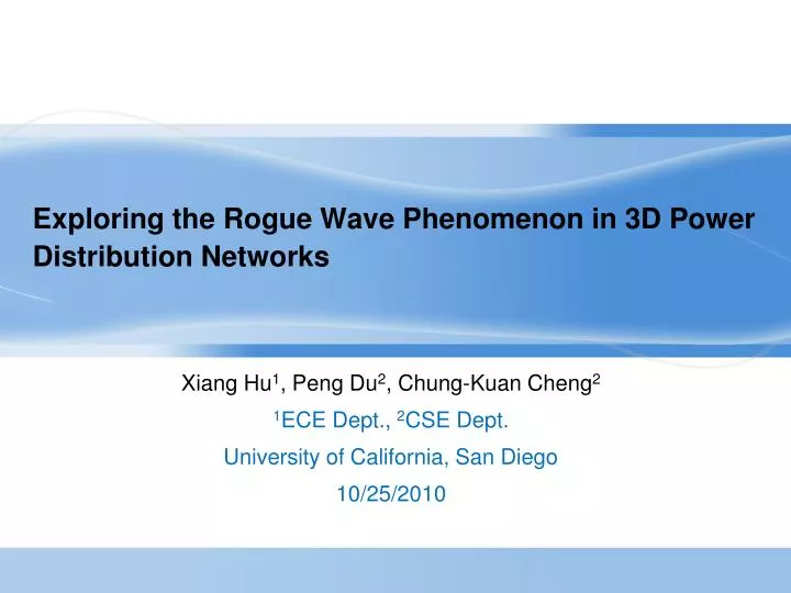 exploring the rogue wave phenomenon in 3d power distribution networks