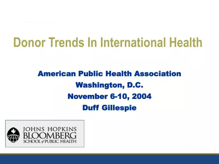 donor trends in international health