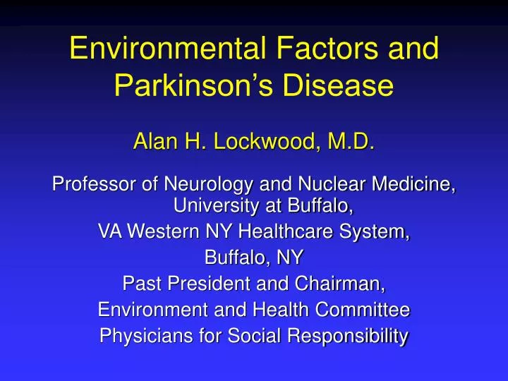 environmental factors and parkinson s disease