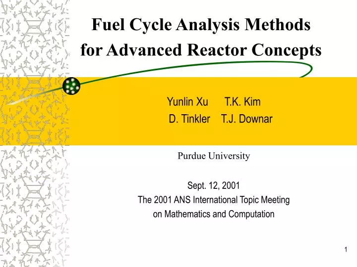 fuel cycle analysis methods for advanced reactor concepts