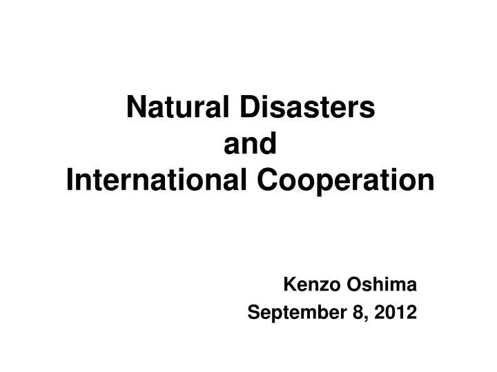 natural disasters and international cooperation