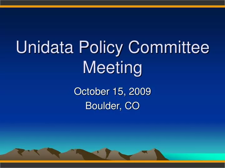 unidata policy committee meeting