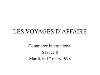 les voyages d affaire