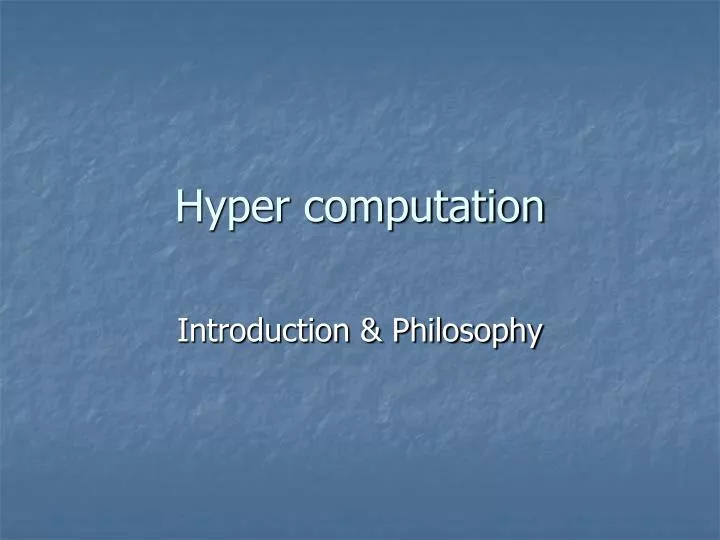 hyper computation