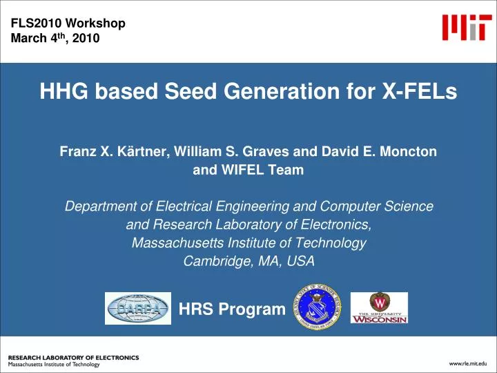 hhg based seed generation for x fels