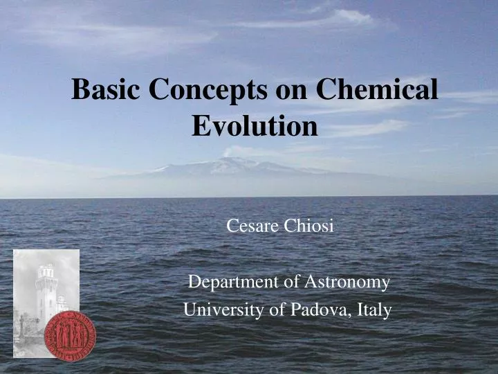 basic concepts on chemical evolution