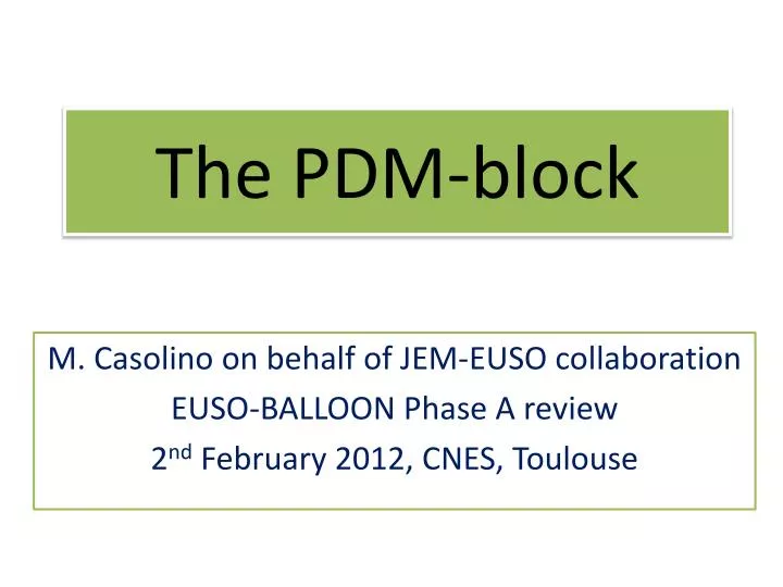 the pdm block