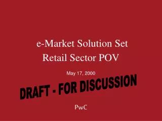 e-Market Solution Set Retail Sector POV