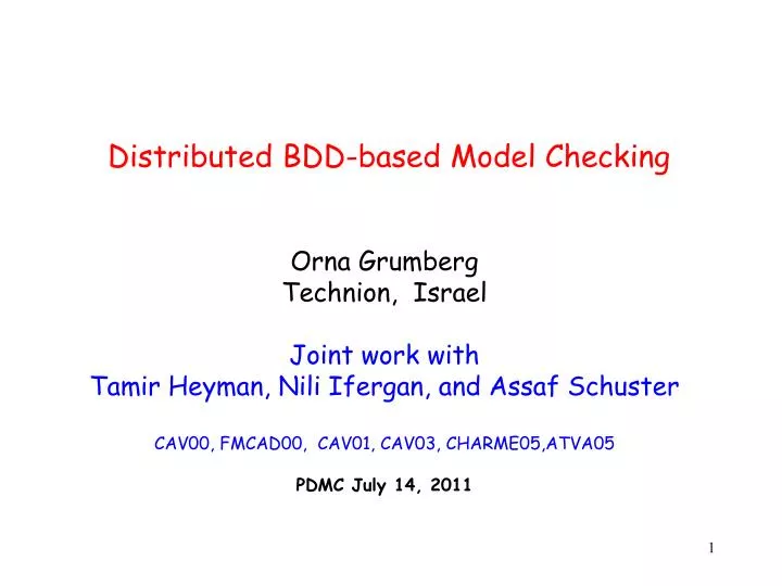 distributed bdd based model checking