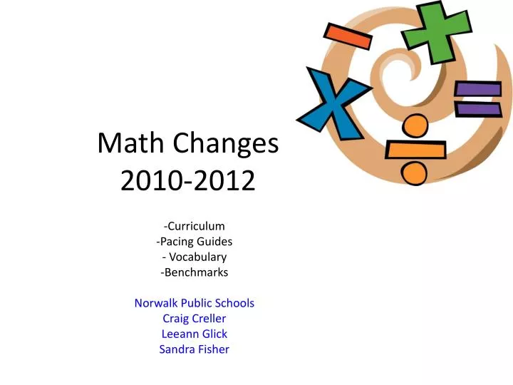 math changes 2010 2012