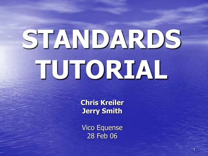 standards tutorial