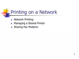 Printing on a Network