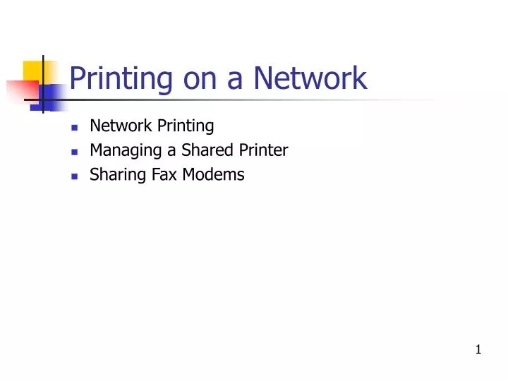 printing on a network