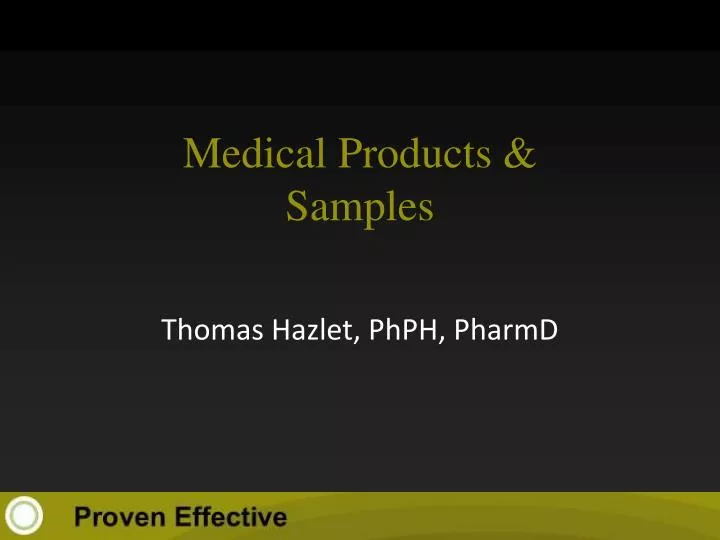 medical products samples