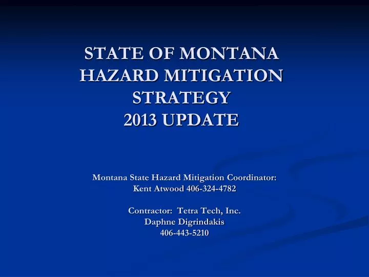 state of montana hazard mitigation strategy 2013 update