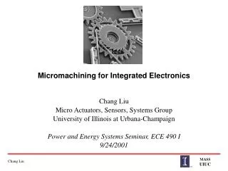 Micromachining for Integrated Electronics