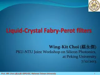 Liquid-Crystal Fabry -Perot filters