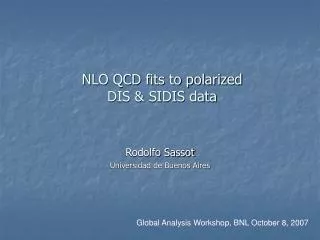 NLO QCD fits to polarized DIS &amp; SIDIS data