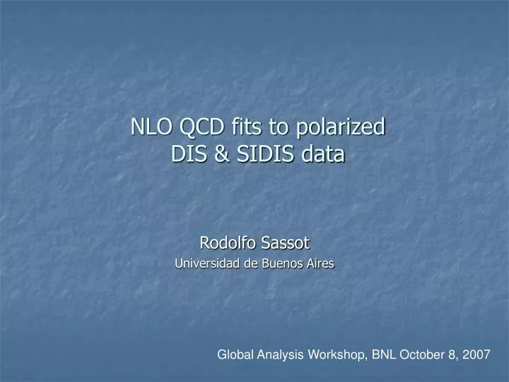 nlo qcd fits to polarized dis sidis data