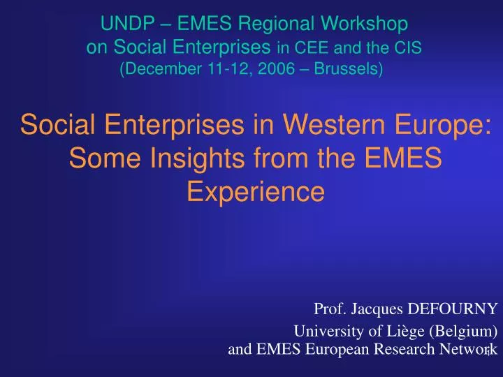 social enterprises in western europe some insights from the emes experience