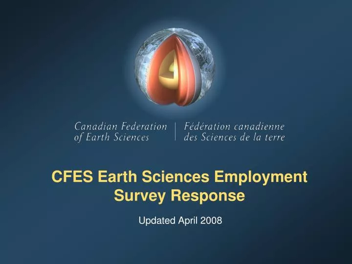 cfes earth sciences employment survey response