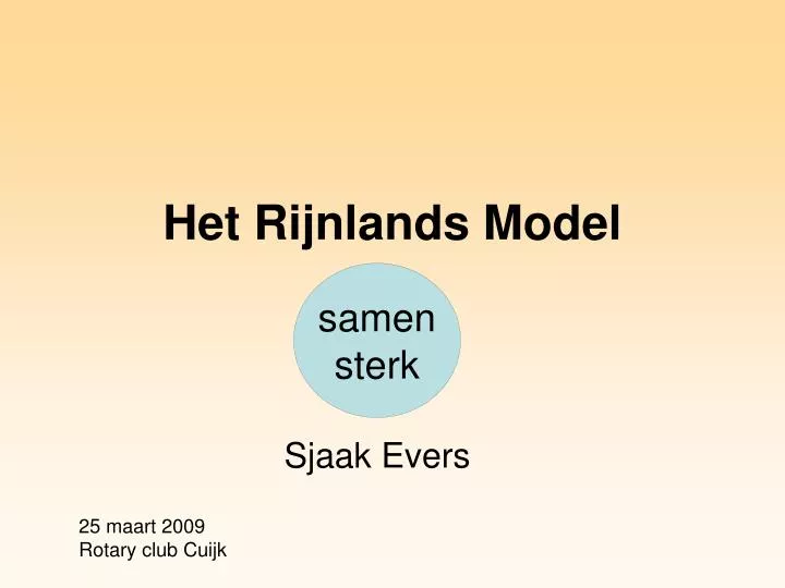 het rijnlands model