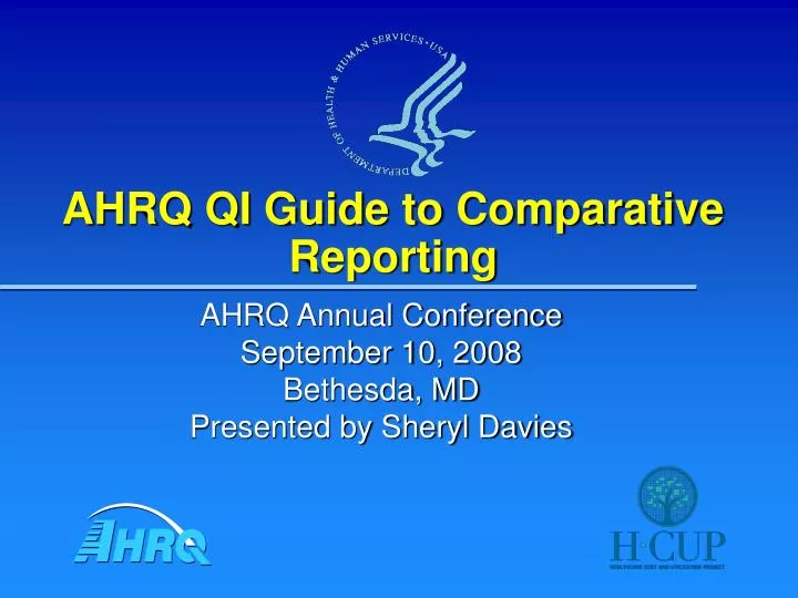 ahrq qi guide to comparative reporting