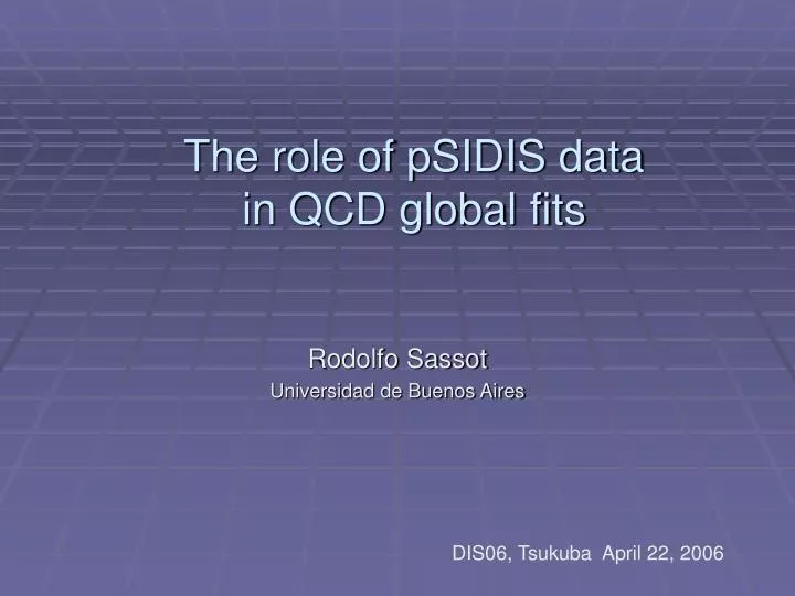 the role of psidis data in qcd global fits