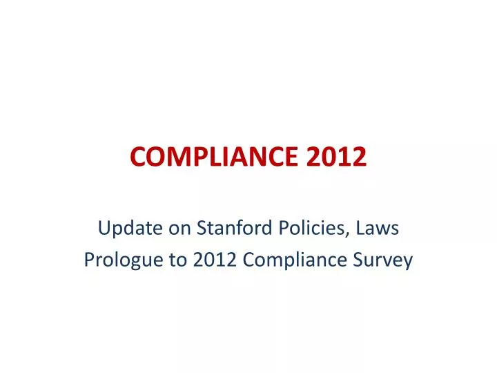 compliance 2012
