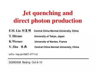 Jet quenching and direct photon production