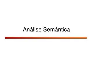 an lise sem ntica