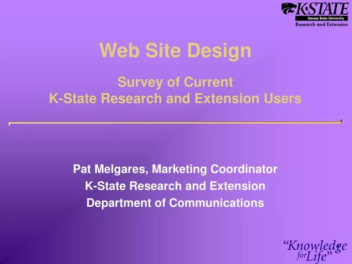 web site design survey of current k state research and extension users