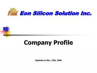 Eon Silicon Solution Inc.
